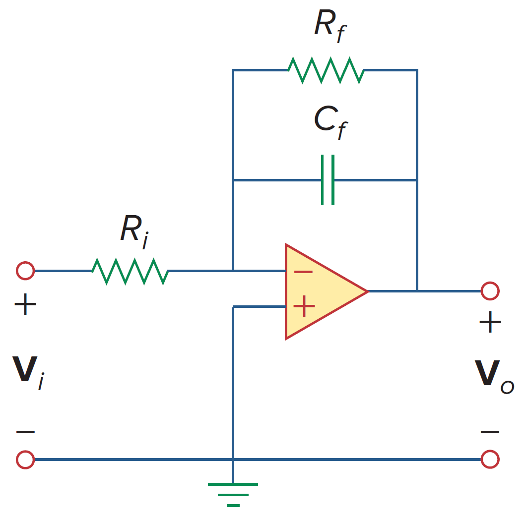Active first-order low-pass filter.